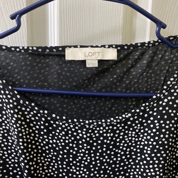 LOFT Dotted Mixed Media Twist Hem Top - Picture 7 of 14